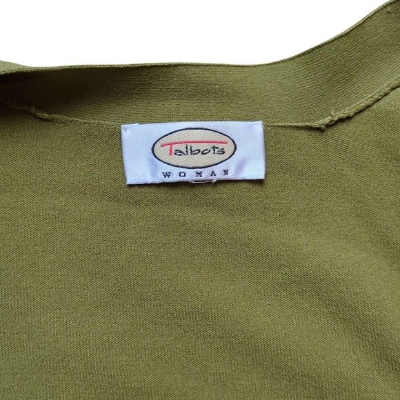 Talbots Sweater Set, Tank Top & Cardigan, Matching, Women's Plus 2XL Olive Green - Picture 14 of 16